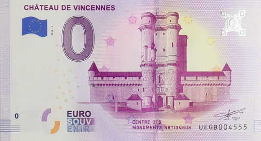 0 Euro - Chateau De Vincennes - Francja - 2018