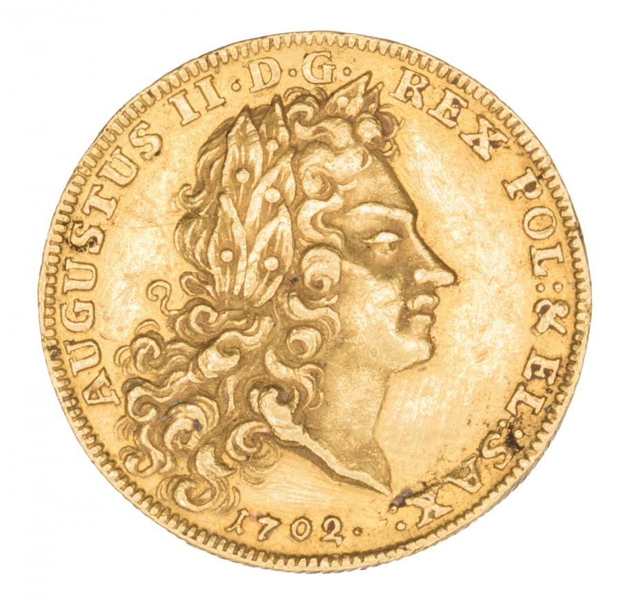 2 dukaty 1702 August II Mocny Polska Drezno