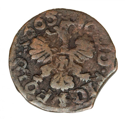 Szeląg 1665 Jan Kazimierz Polska Ujazdów
