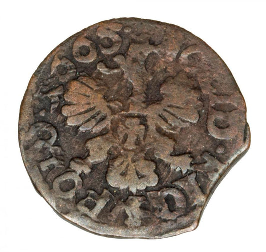 Szeląg 1665 Jan Kazimierz Polska Ujazdów