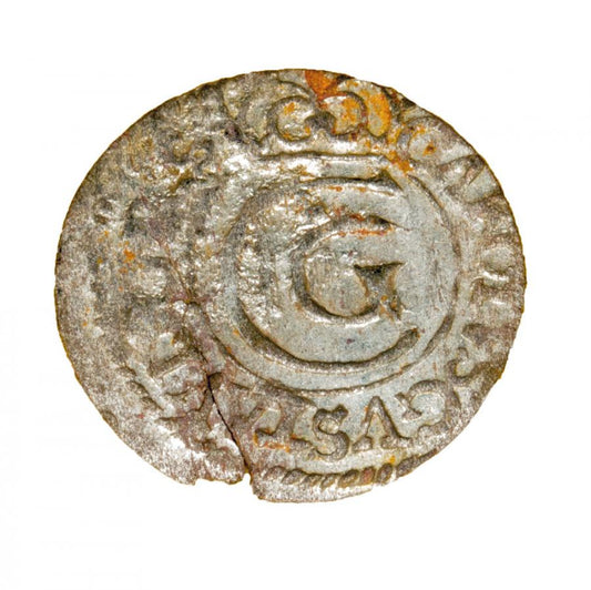 Szeląg 1656 Gustaw II Adolf Liwonia