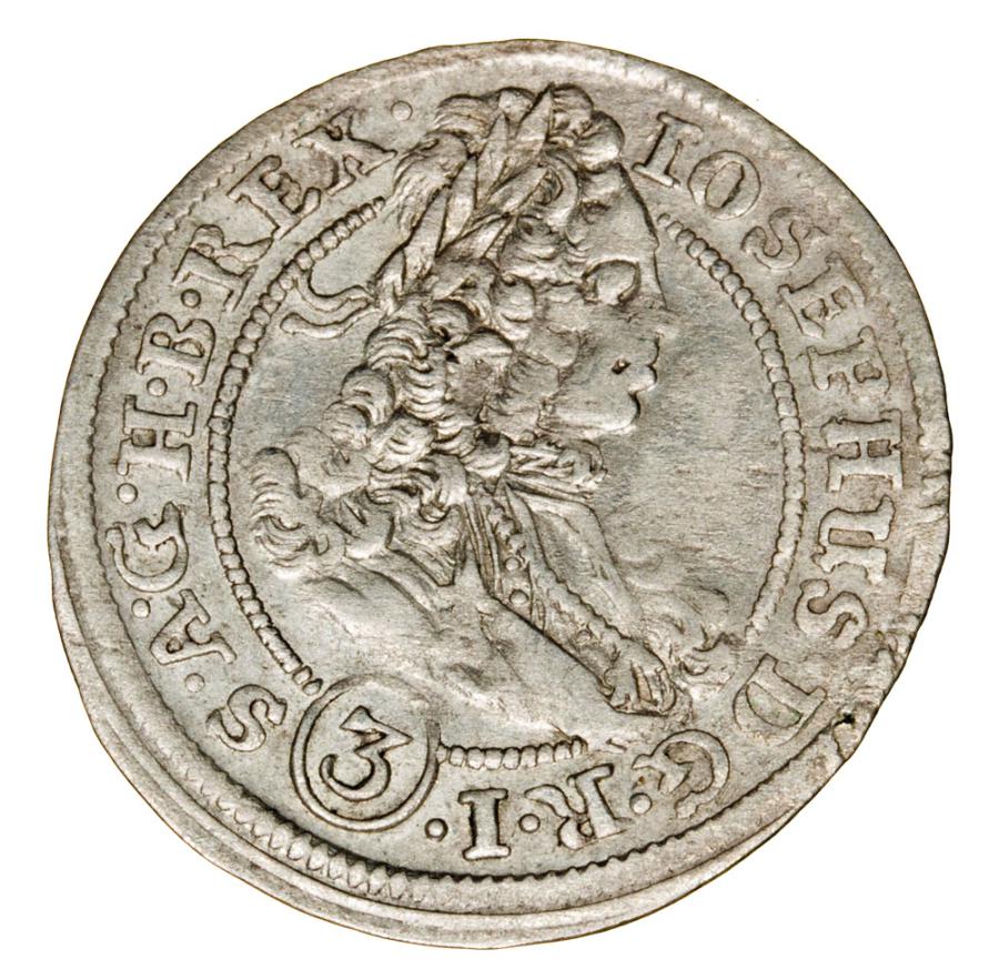 3 krajcary 1708 Józef I Habsburg Śląsk Wrocław