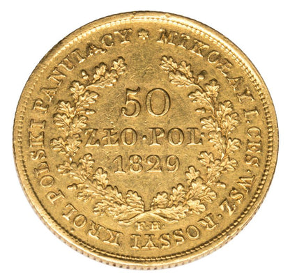 50 złotych 1829 Aleksander I Romanow Królestwo Polskie złoto