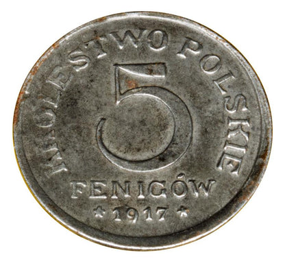 5 fenigów 1917 Królestwo Polskie Stuttgart