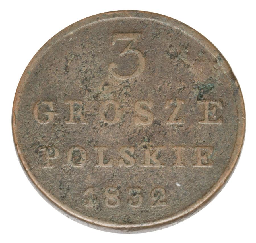 3 grosze 1832 Mikołaj I Królestwo Polskie Warszawa F.H.