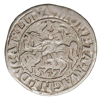 Półgrosz 1547 Zygmunt II August Litwa Wilno