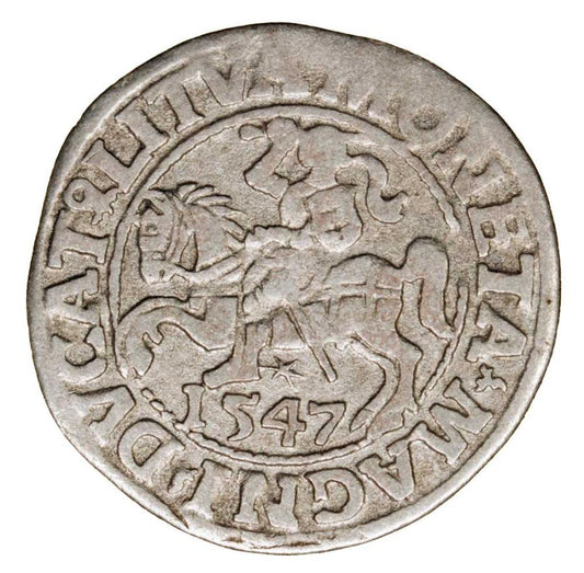 Półgrosz 1547 Zygmunt II August Litwa Wilno