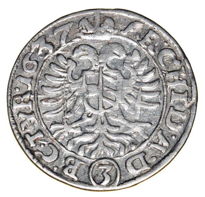 3 krajcary 1637 Ferdynand III Habsburg Śląsk Wrocław