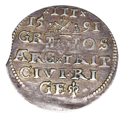 Trojak 1591 Zygmunt III Waza Ryga