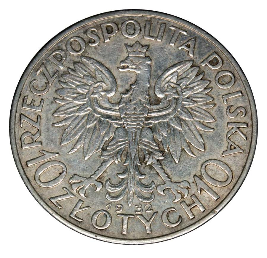 10 złotych 1932 Polska Londyn Głowa kobiety