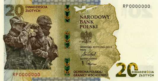 20 zł Ochrona polskiej granicy wschodniej - banknot kolekcjonerski
